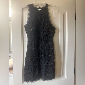 Chic Black Textured Mini Dress